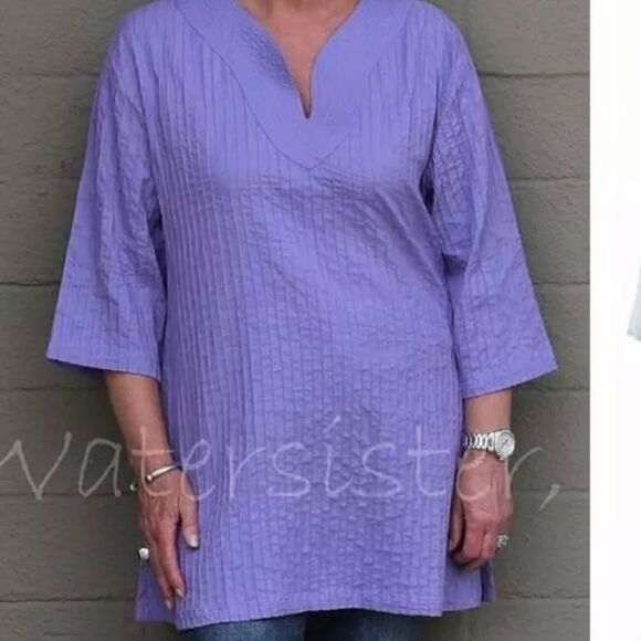 WATERSISTER DRY GOODS Lavender Nok Thai Tunic-M - Picture 1 of 8